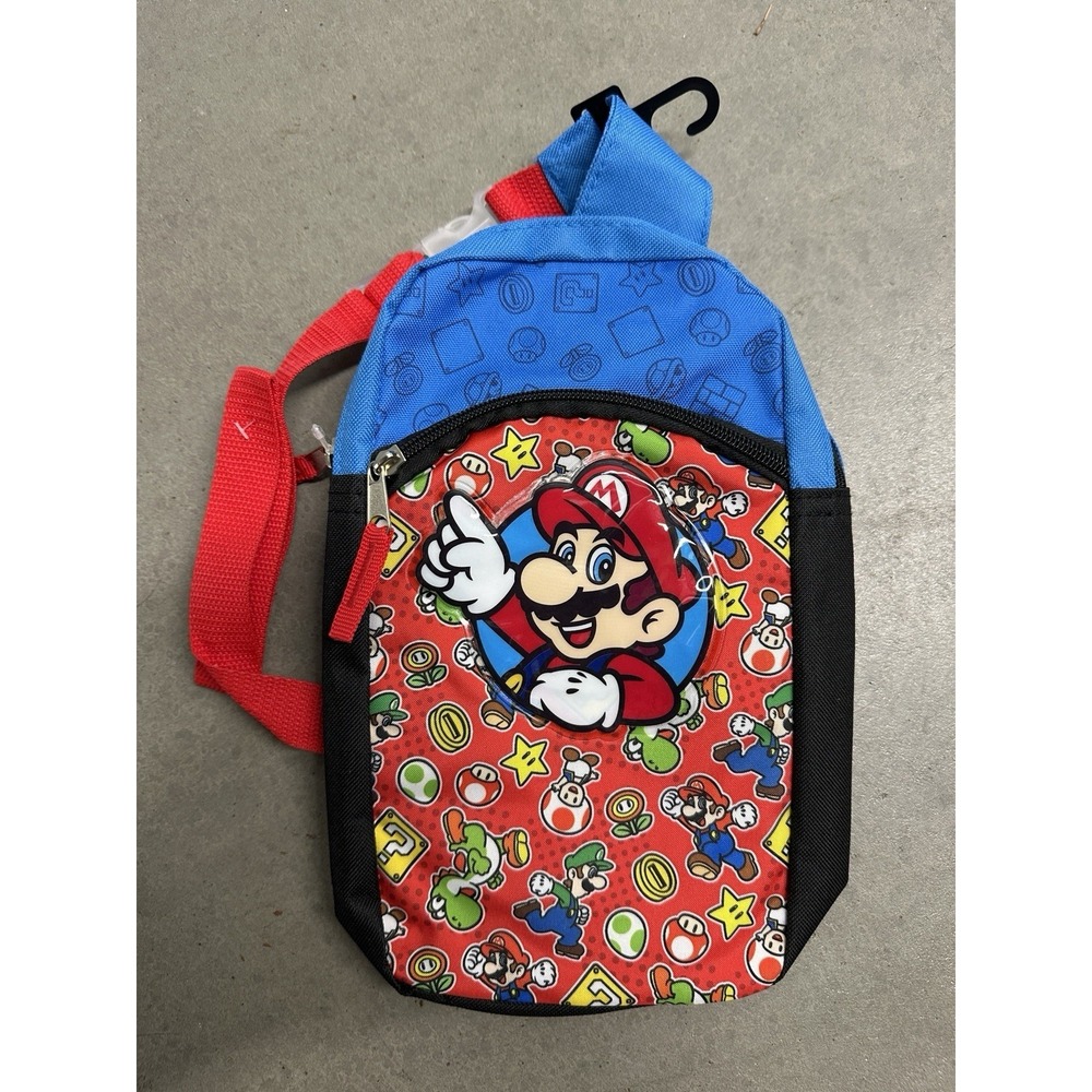 NWT‎ Super Mario Bioworld Kids Sling Bag Crossbody Backpack Nintendo